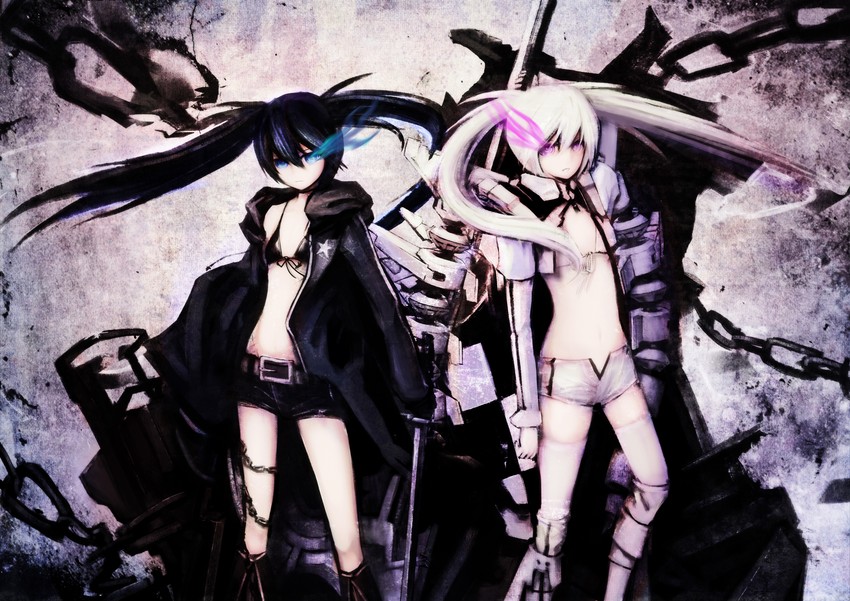 black rock shooter and white rock shooter (black rock shooter) drawn by magic_xiang