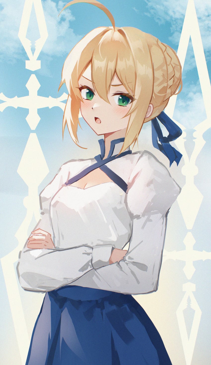 artoria pendragon and saber (fate and 1 more) drawn by danraz0r