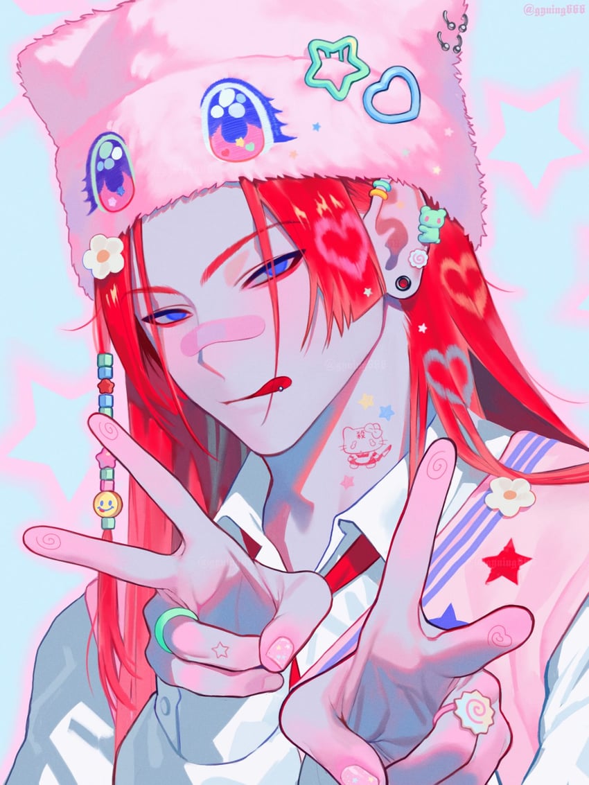 hello kitty (original and 2 more) drawn by gyuing666
