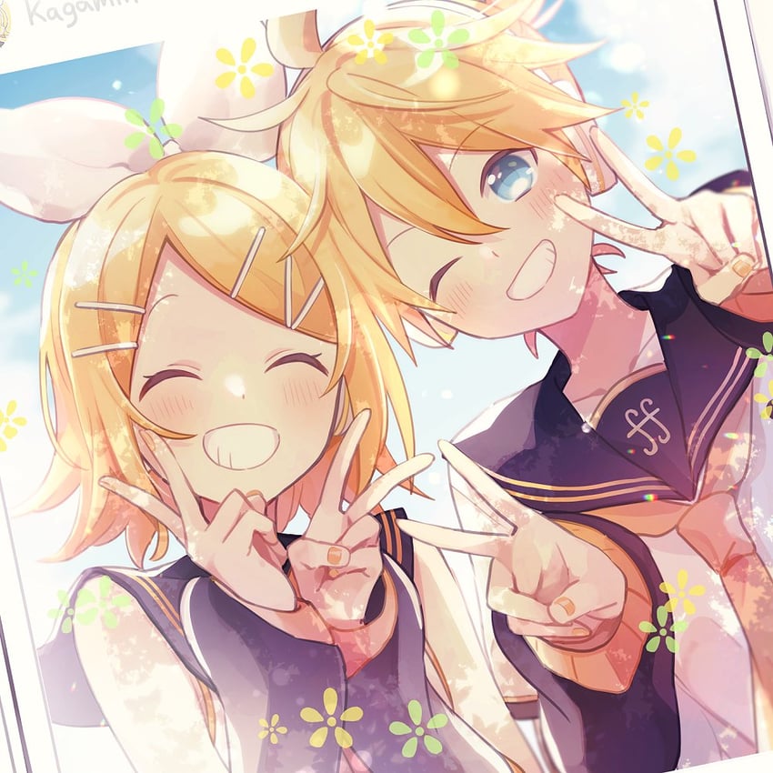 kagamine rin and kagamine len (vocaloid) drawn by suzumi_(fallxalice)