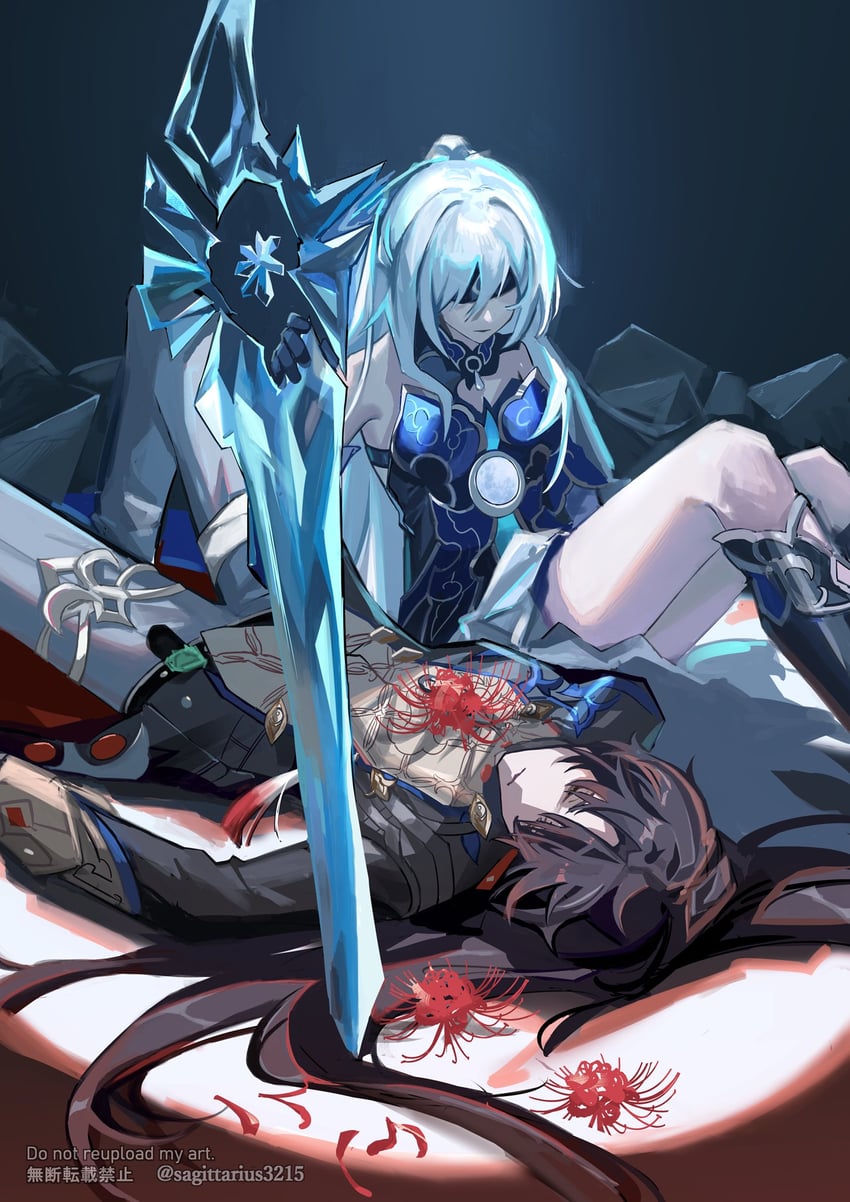 blade and jingliu (honkai and 1 more) drawn by kukatsuma