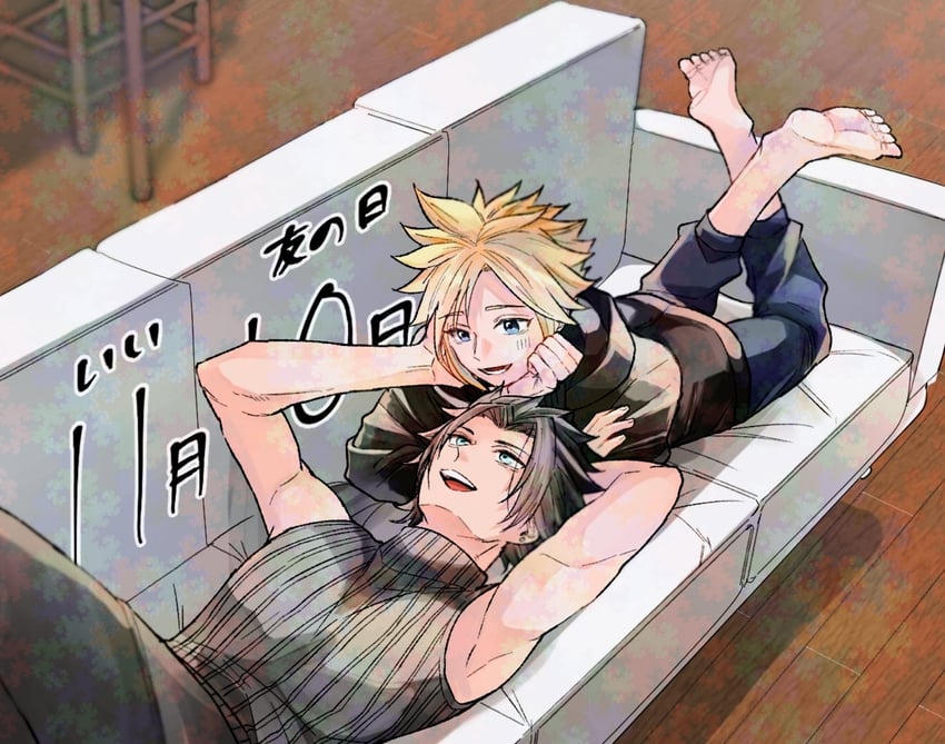 cloud strife and zack fair (final fantasy and 2 more) drawn by abc_3333xyz0009