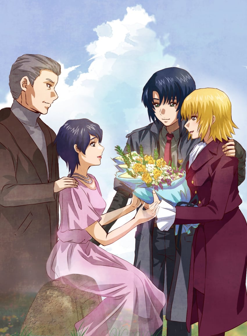 cagalli yula athha, athrun zala, patrick zala, and lenore zala (gundam and 2 more) drawn by oliverb26658072