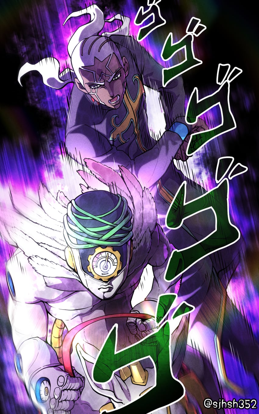 enrico pucci and made in heaven (jojo no kimyou na bouken and 1 more) drawn by user_wgtw7488