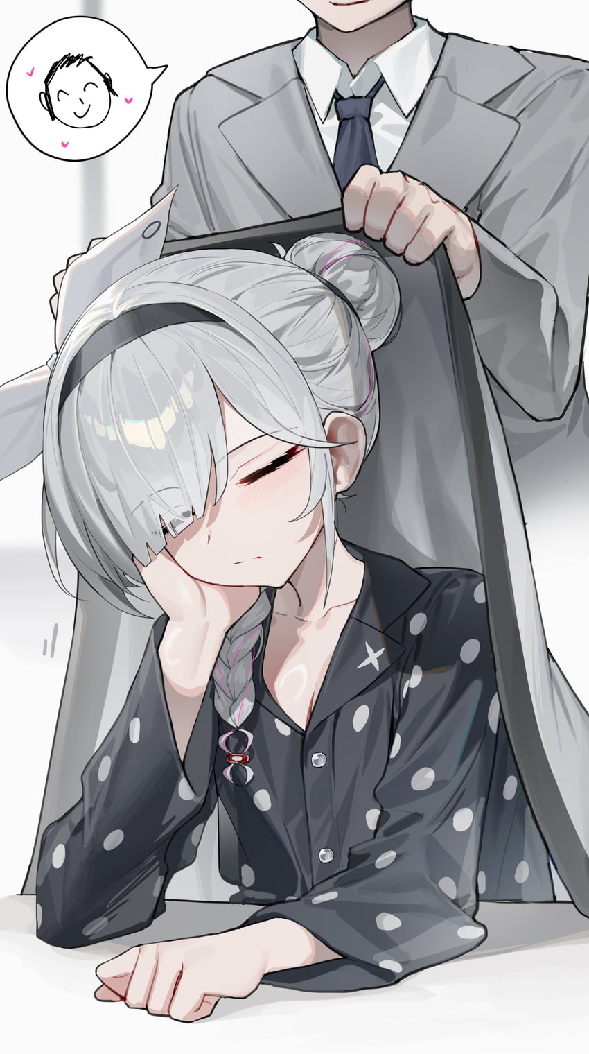 sensei, doodle sensei, and plana (blue archive) drawn by huu_(dighapdlxm12)
