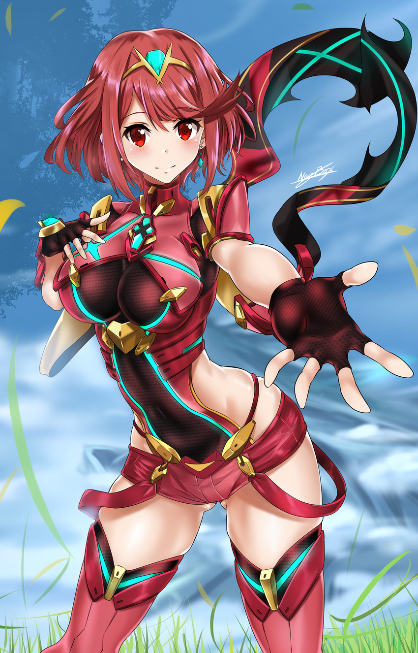 pyra (xenoblade chronicles and 1 more) drawn by nez-box