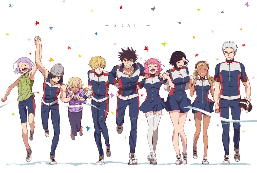 aries spring, kanata hoshijima, yunhua lu, quitterie rafaeli, funicia rafaeli, and 4 more (kanata no astra) drawn by satou_asuka