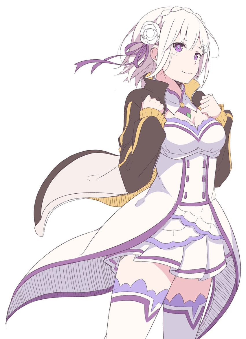emilia and natsuki subaru (re:zero kara hajimeru isekai seikatsu and 1 more) drawn by t1kosewad