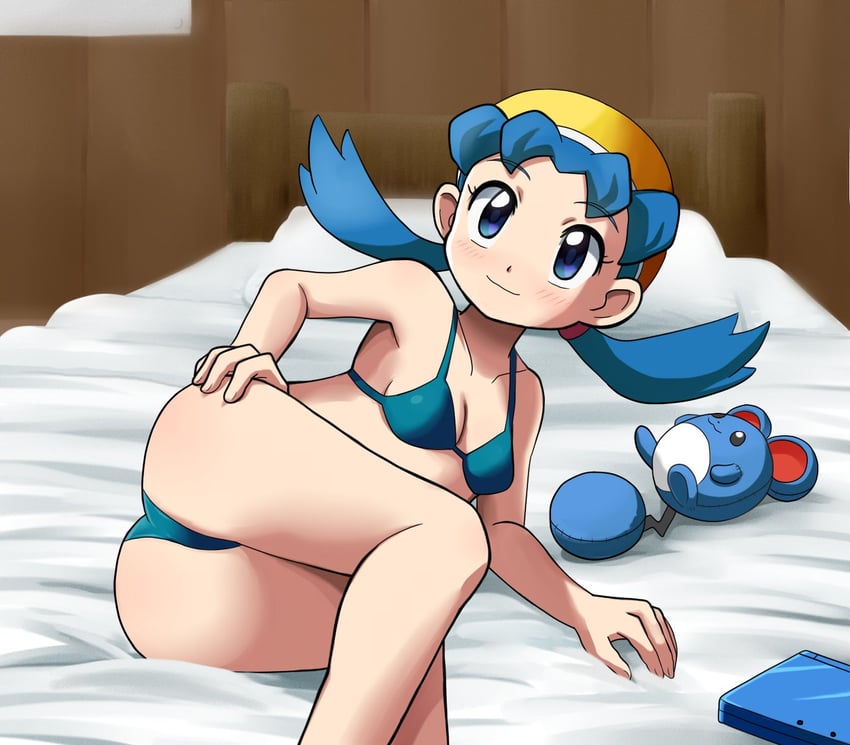 kris and marill (pokemon and 1 more) drawn by takamame