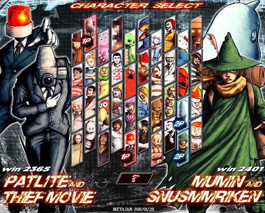 ayanami rei, hello kitty, mickey mouse, ronald mcdonald, black jack, and 35 more (gundam and 32 more) drawn by k-suwabe