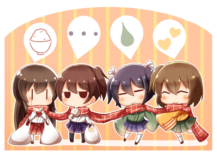kaga, akagi, souryuu, and hiryuu (kantai collection) drawn by gasuto_(kamikami)