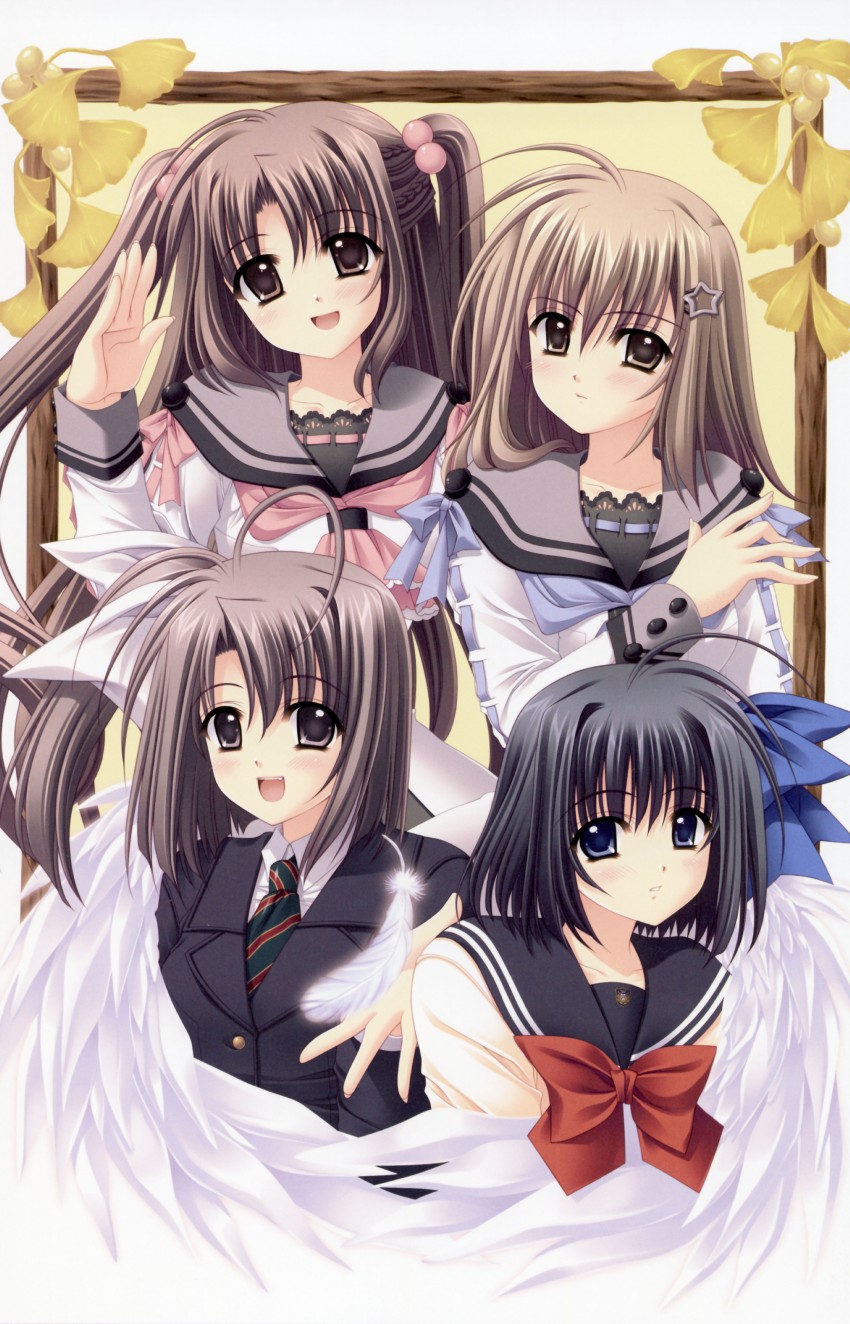 watarai asuka, ootori naru, tamaizumi hiyoko, and haneda kobato (oretachi ni tsubasa wa nai) drawn by nishimata_aoi