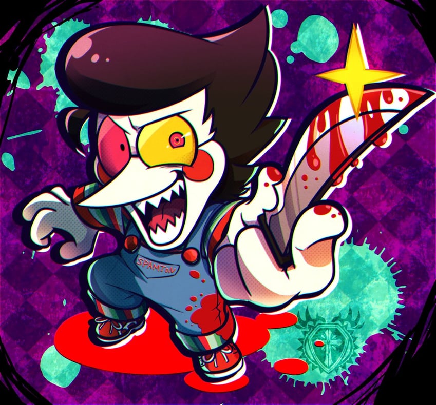 spamton g. spamton and chucky (undertale and 2 more) drawn by wanabougu