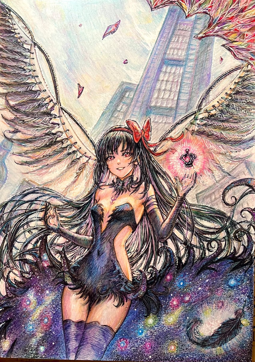 akemi homura and akuma homura (mahou shoujo madoka magica and 1 more) drawn by tofumental1024