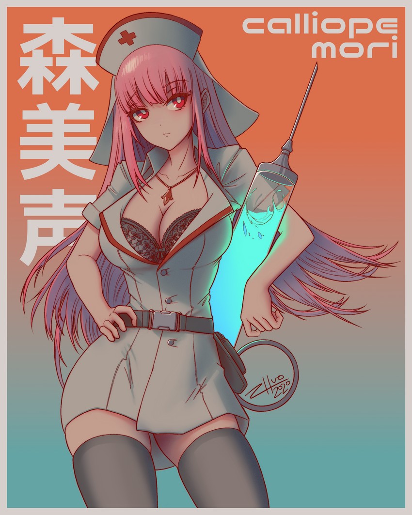 mori calliope (hololive and 1 more) drawn by zhvo
