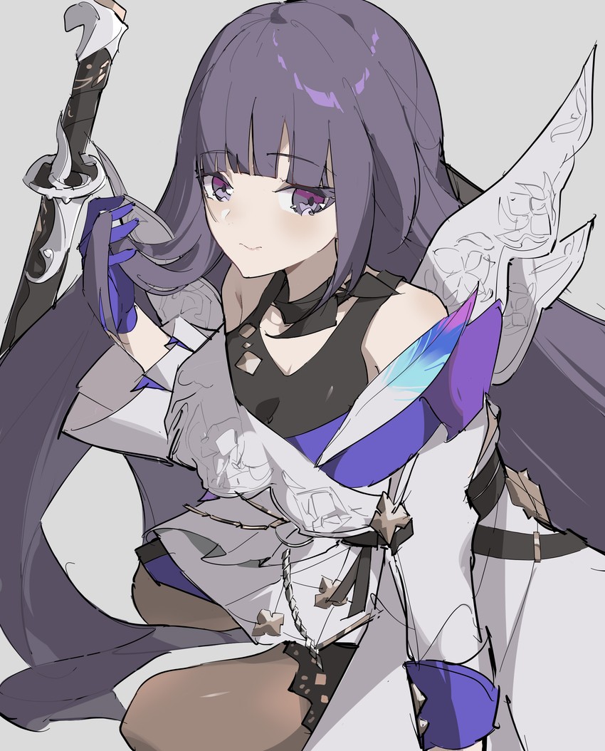 raiden mei (honkai and 1 more) drawn by evzeva