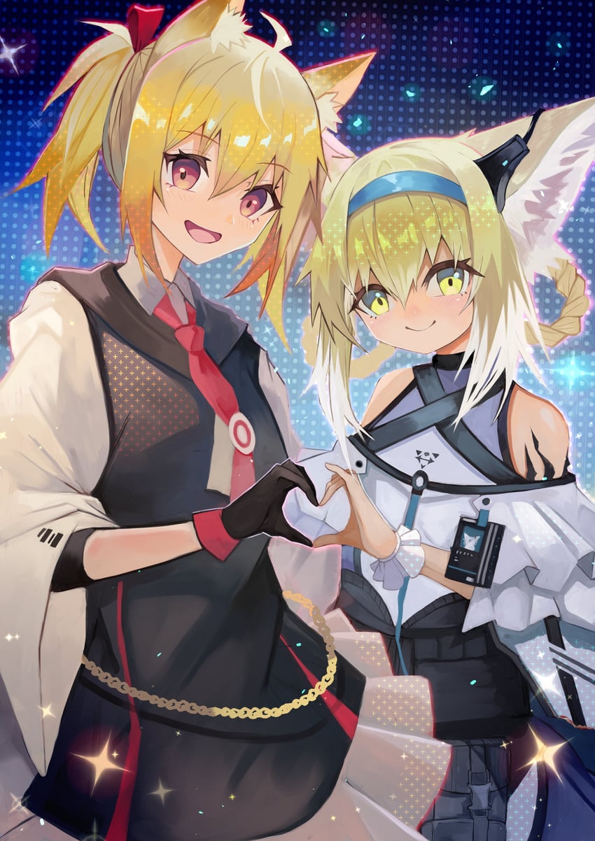 suzuran and sora (arknights) drawn by haru_torimaru
