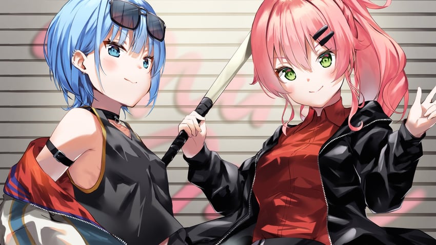 hoshimachi suisei and sakura miko (hololive and 1 more) drawn by kinako_mocchi_mochi