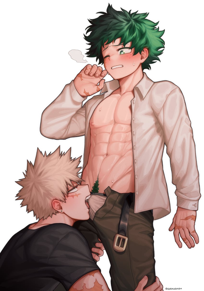 midoriya izuku and bakugou katsuki (boku no hero academia) drawn by dekudash