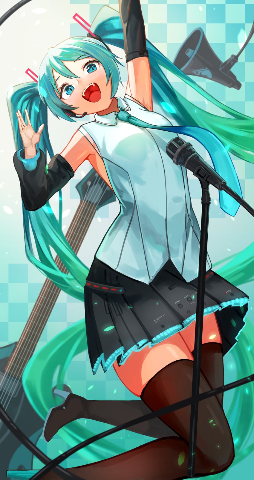 hatsune miku (vocaloid and 2 more) drawn by haido_(unisan)