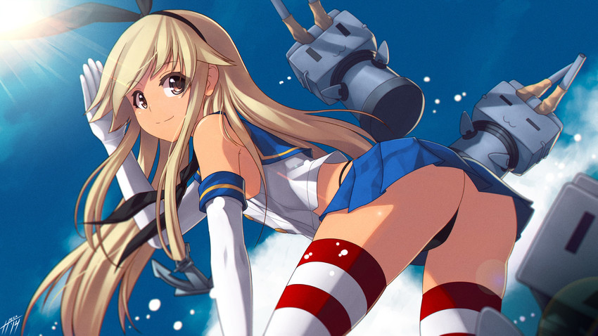 shimakaze and rensouhou-chan (kantai collection) drawn by hell_machina