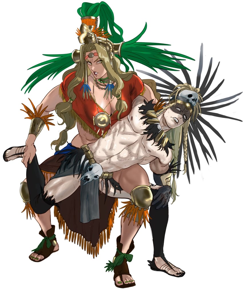 tezcatlipoca and quetzalcoatl (fate and 1 more) drawn by kitano_gori