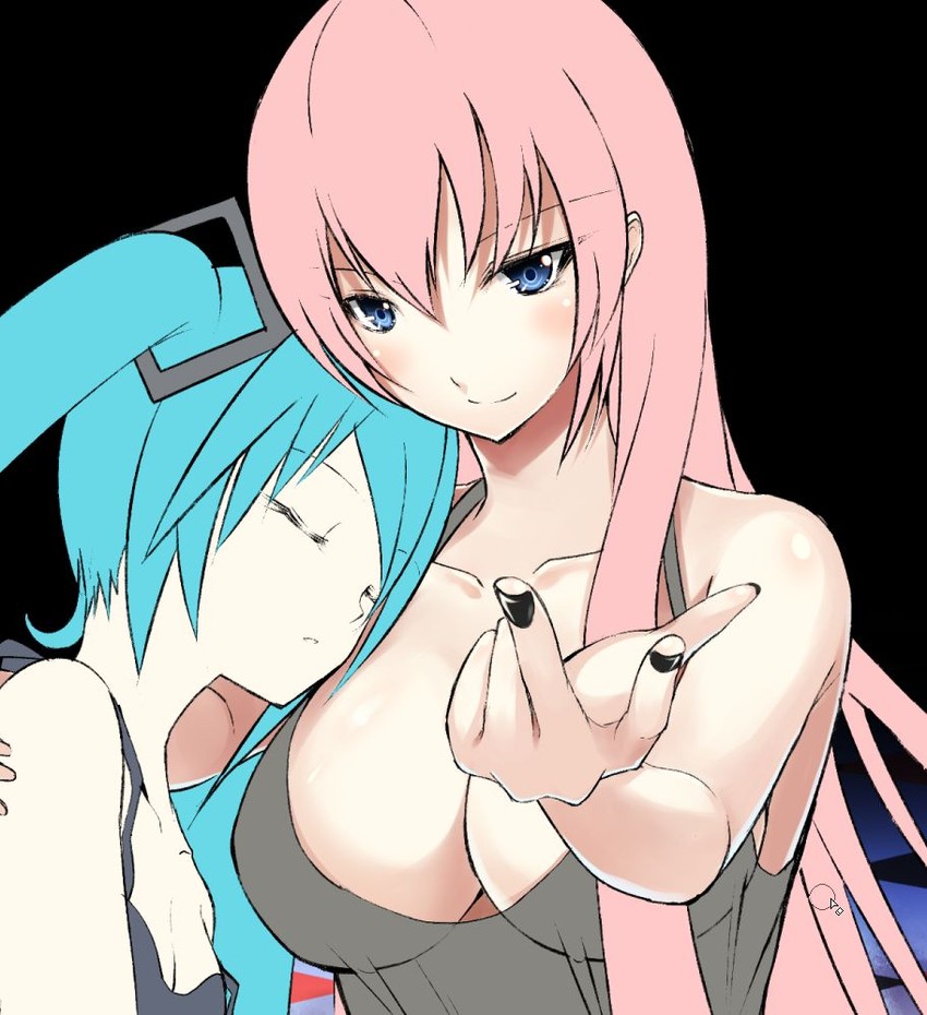 hatsune miku and megurine luka (vocaloid) drawn by yuki_mizore
