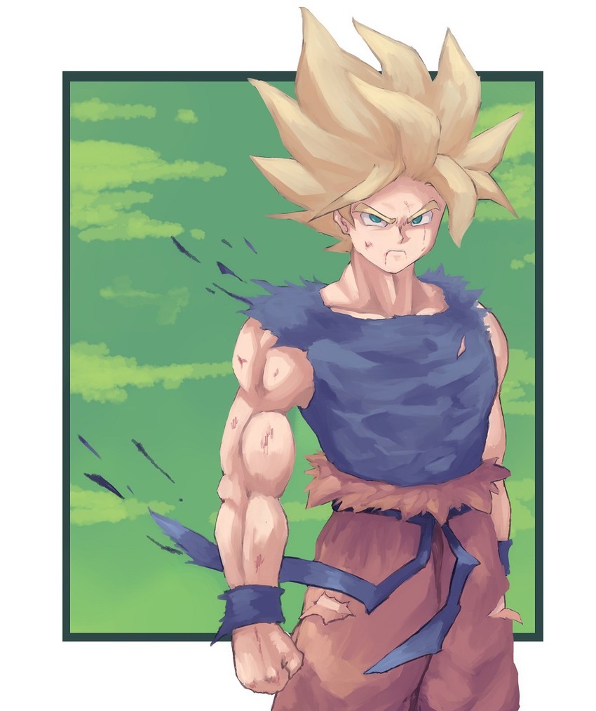 son goku (dragon ball and 1 more) drawn by tesshii_(riza4828)