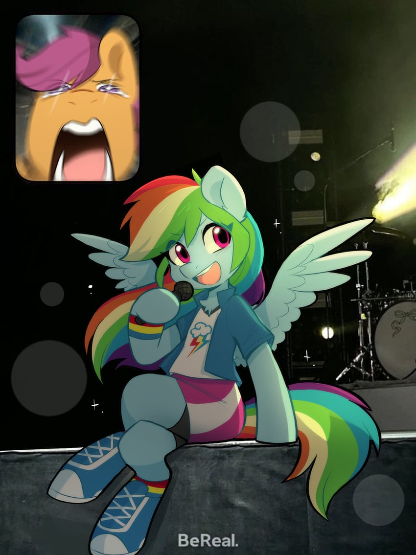 rainbow dash and scootaloo (my little pony and 3 more) drawn by oofycolorful