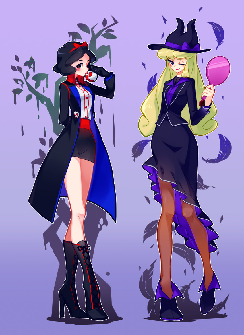 snow white, aurora, apple poison, and marfie (disney and 3 more) drawn by namazu_(dc_27546)