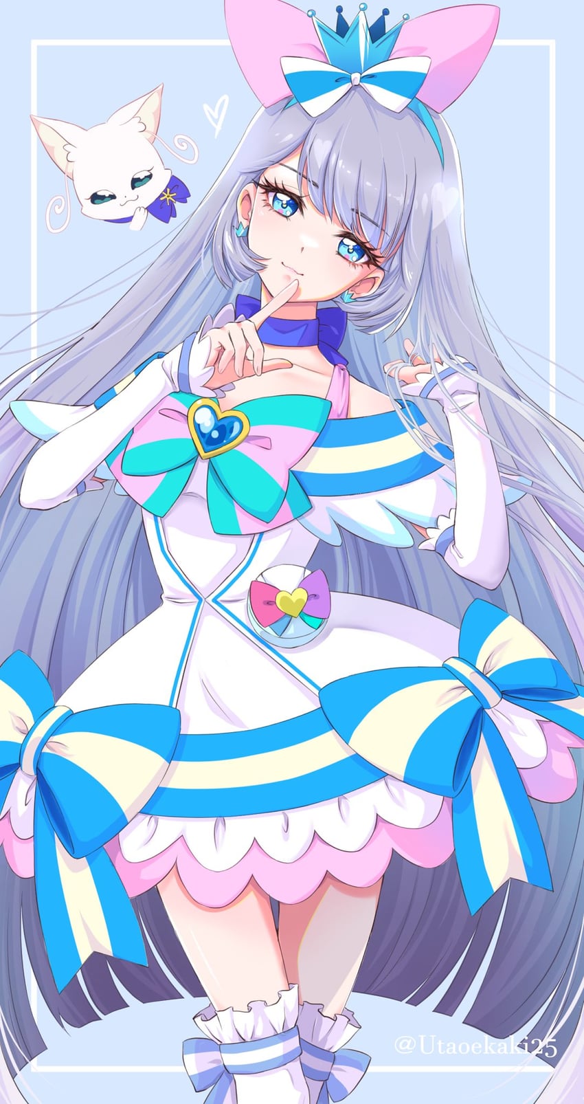 nekoyashiki yuki and cure nyammy (precure and 1 more) drawn by uta_(yagashiro25)