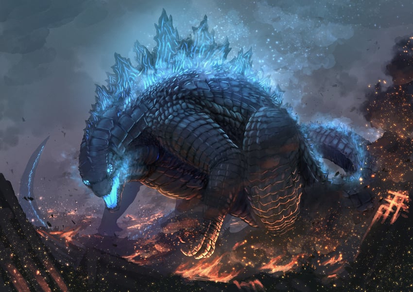 godzilla (godzilla and 2 more) drawn by harukaze_shizuru