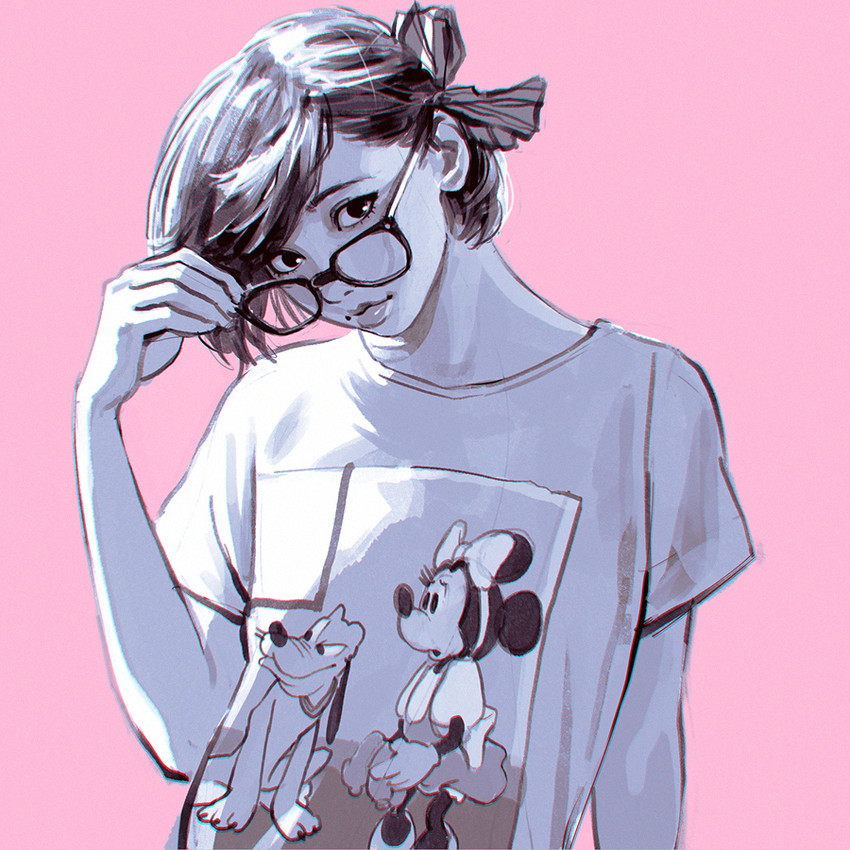 minnie mouse and pluto (mickey mouse & friends) drawn by ilya_kuvshinov
