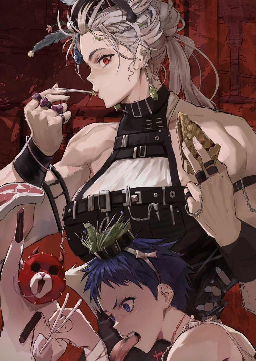 noi, ebisu, and kikurage (dorohedoro) drawn by park_ongjol