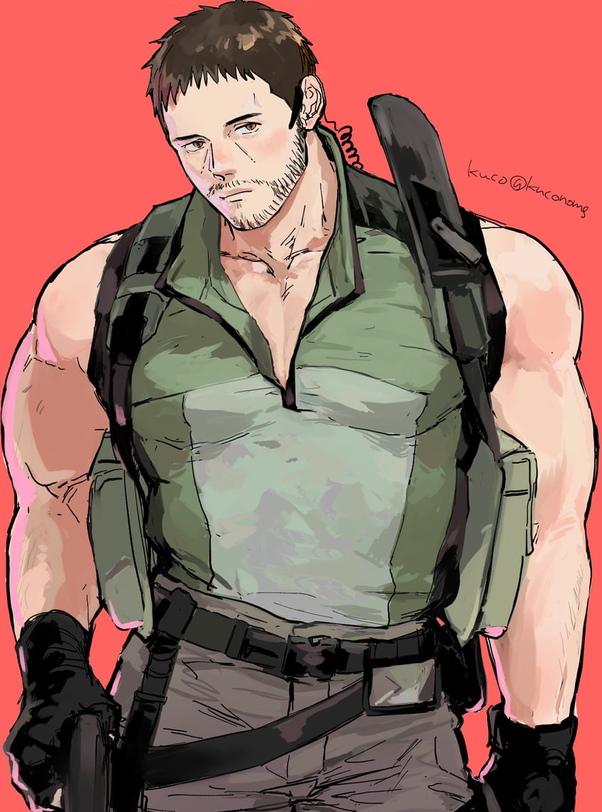 chris redfield (resident evil and 1 more) drawn by kuconoms