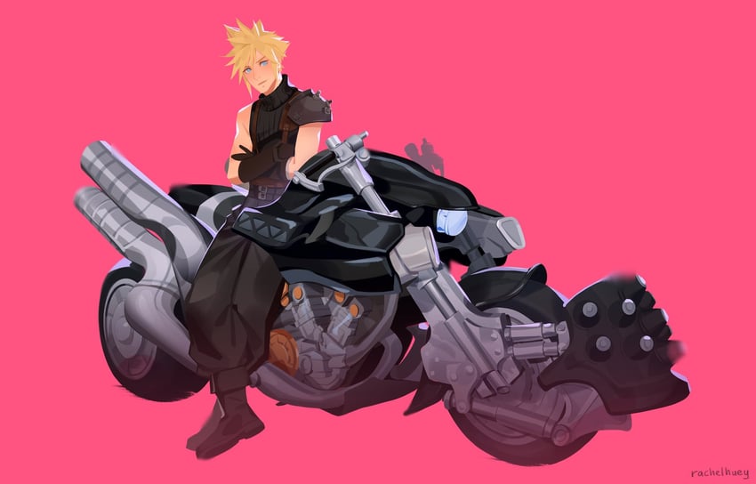 cloud strife (final fantasy and 2 more) drawn by rachel_huey