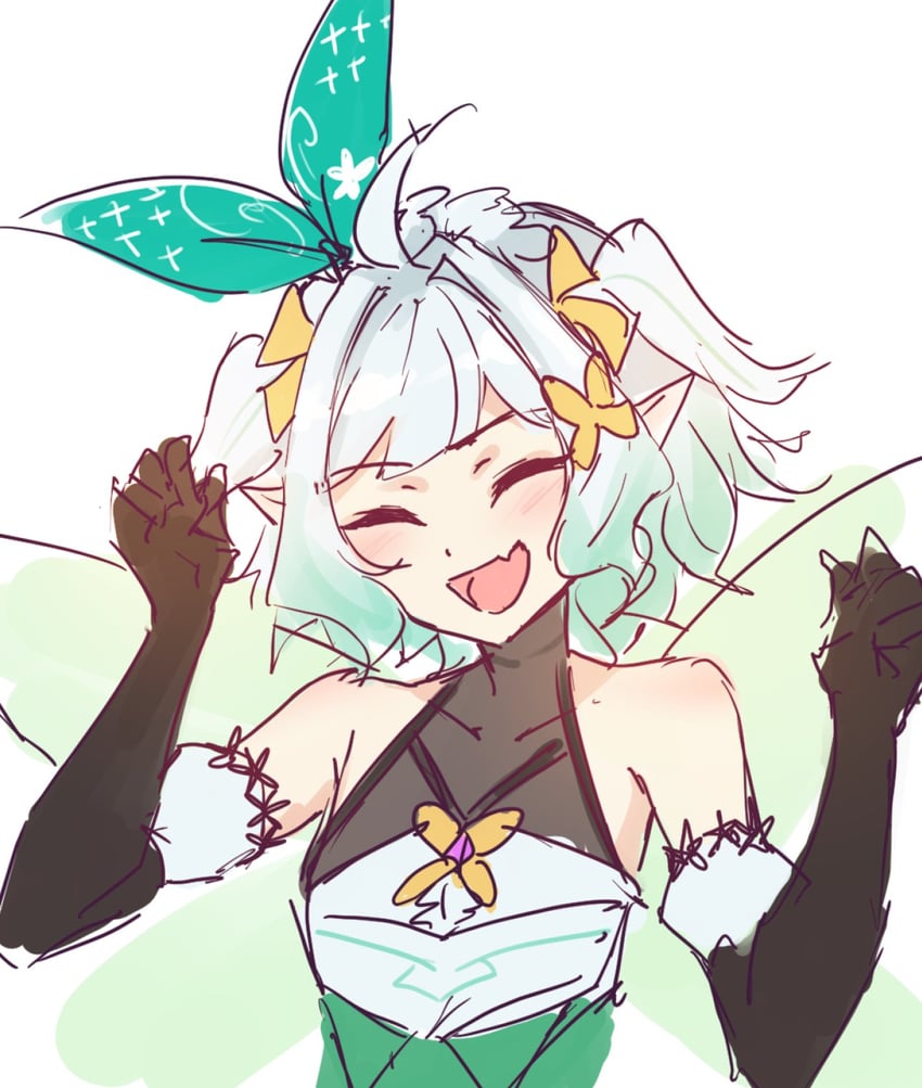 pomu rainpuff and mint fantome (nijisanji and 2 more) drawn by ricegnat