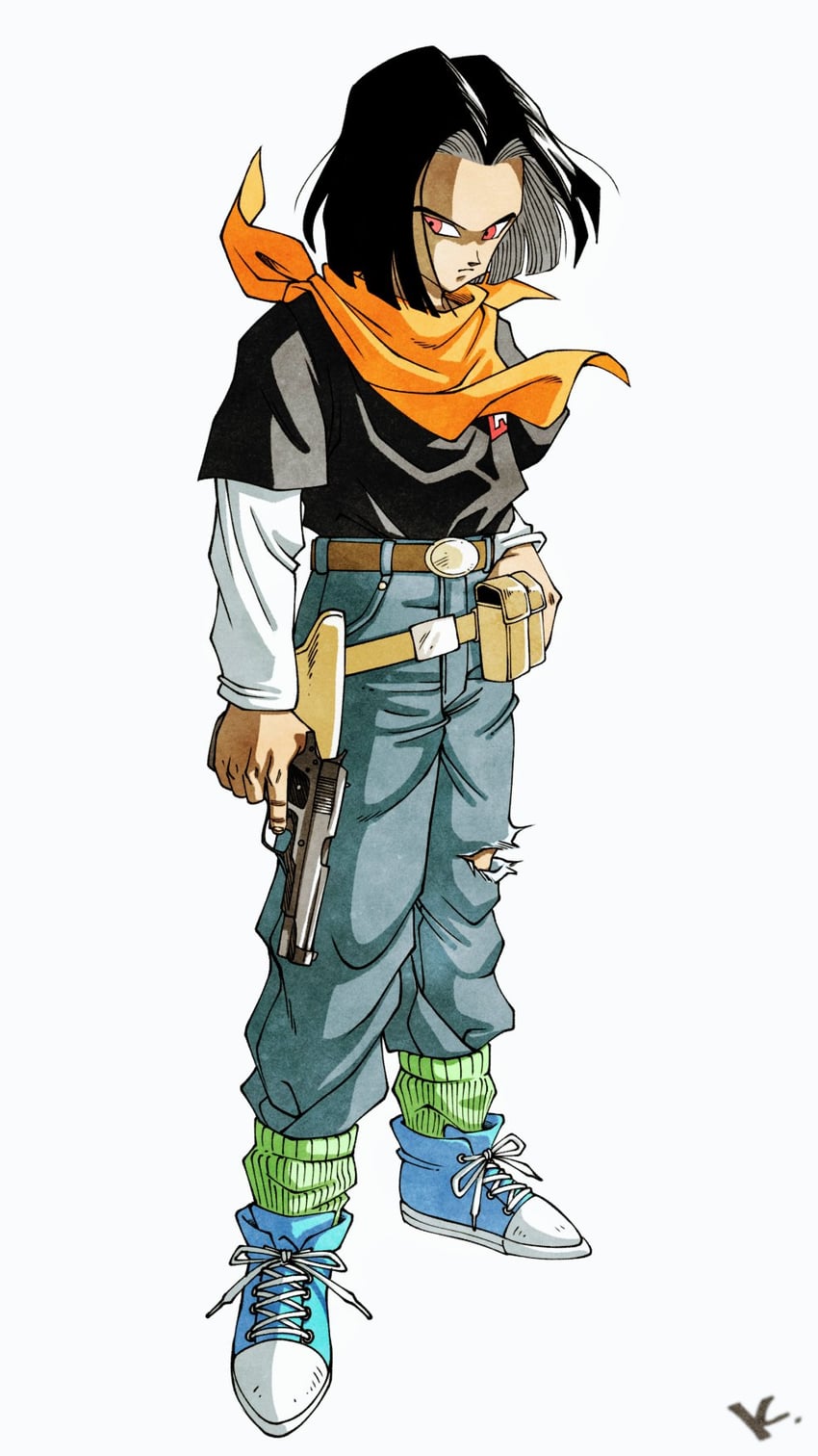 android 17 (dragon ball and 1 more) drawn by kakeru_(dbskakeru)