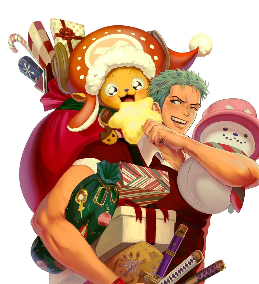 roronoa zoro and tony tony chopper (one piece) drawn by nok_(nok_1)