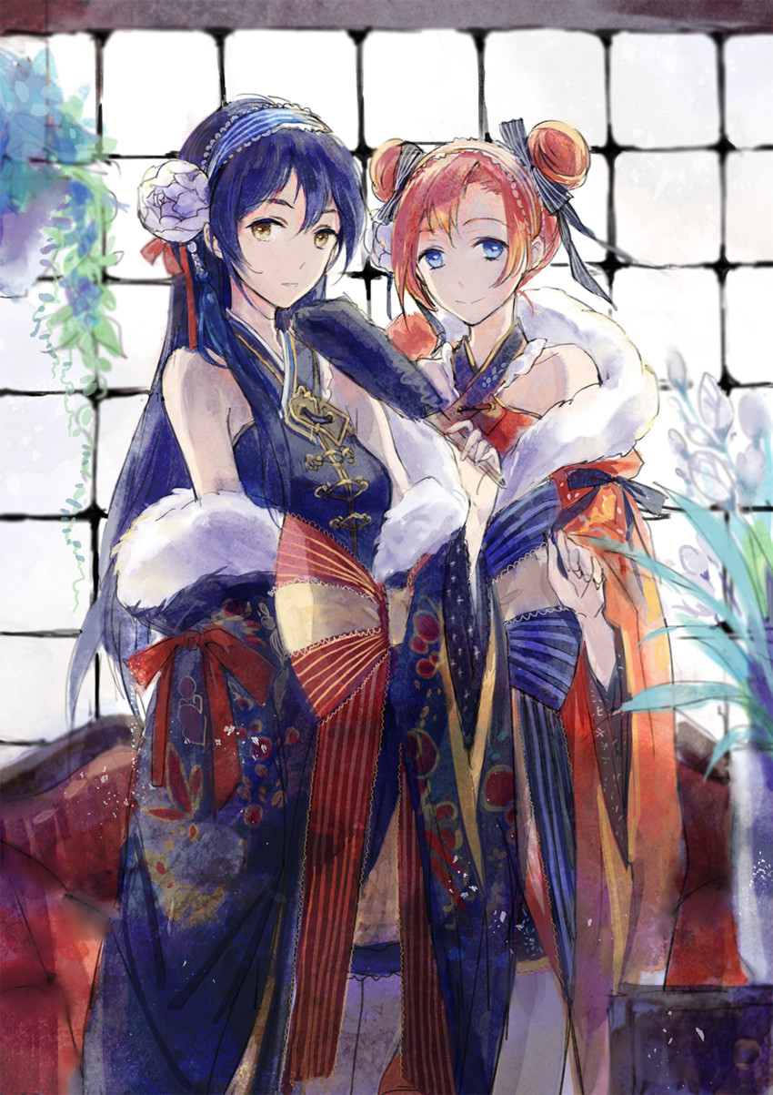 sonoda umi and kosaka honoka (love live! and 2 more) drawn by chairlog