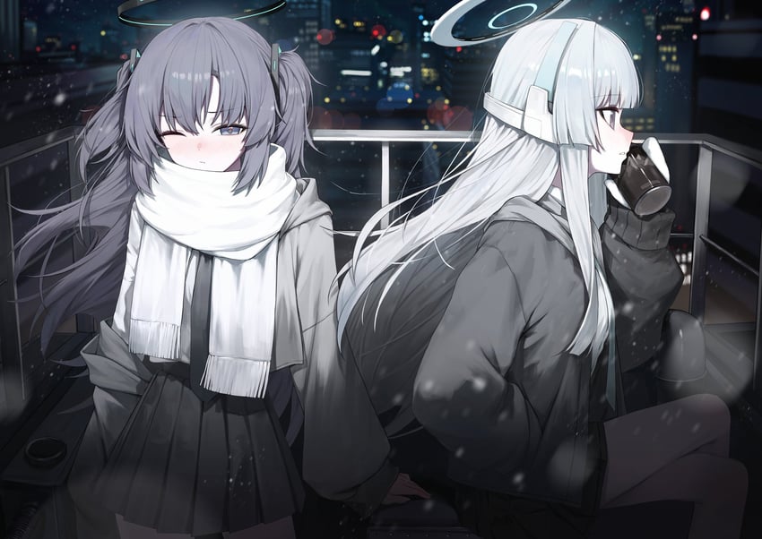 yuuka and noa (blue archive) drawn by huhi_(huhi_1211)