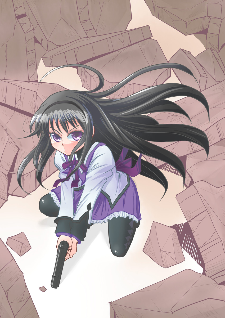 akemi homura (mahou shoujo madoka magica) drawn by takemitsu_tenta
