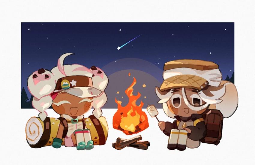 s'more cookie and cannoli cookie (cookie run and 1 more) drawn by melvi0
