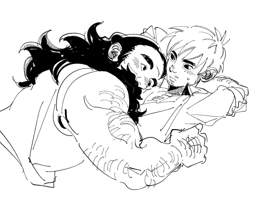 senshi and chilchuck tims (dungeon meshi) drawn by jona_(codeantlthese)