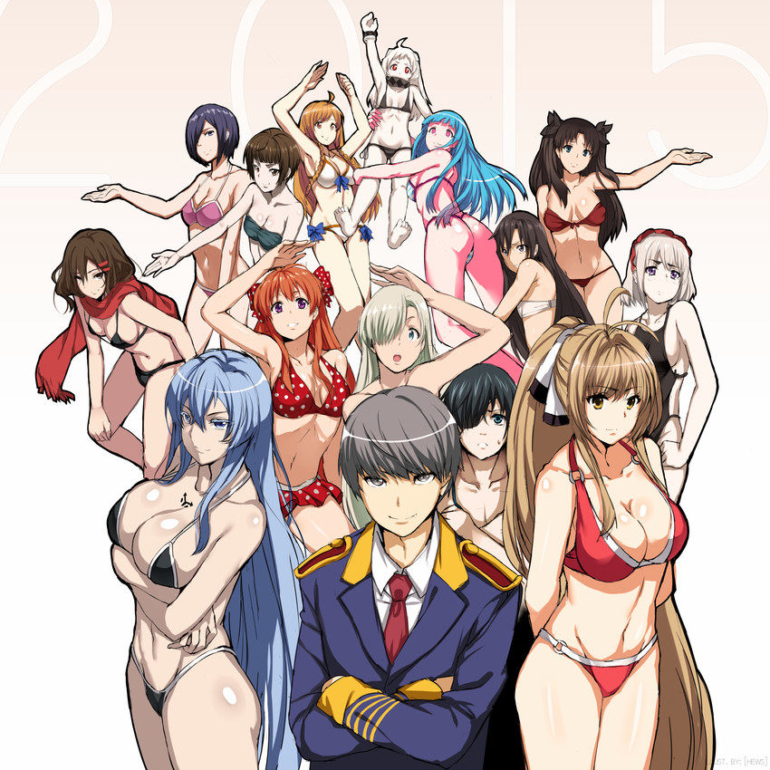 tohsaka rin, northern ocean princess, narukami yu, kirito, tateyama ayano, and 11 more (kantai collection and 17 more) drawn by hews