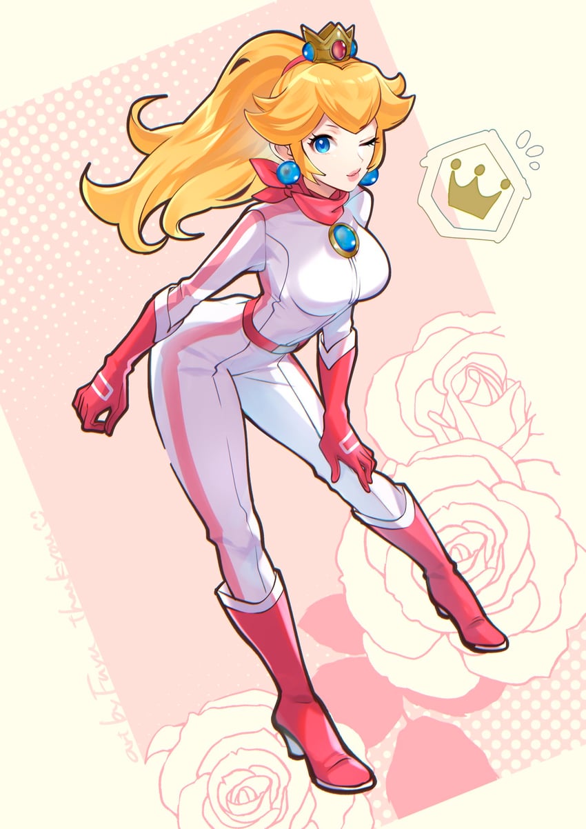 princess peach and biker peach (mario and 2 more) drawn by rakugakifuyu