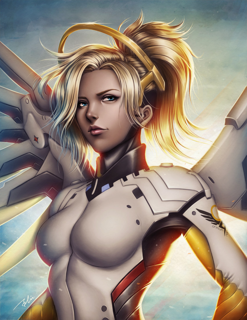 mercy (overwatch and 1 more) drawn by tingzuo_liu