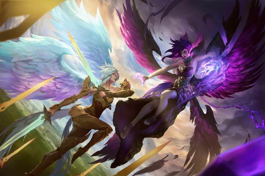 morgana and kayle (league of legends) drawn by blake_byun