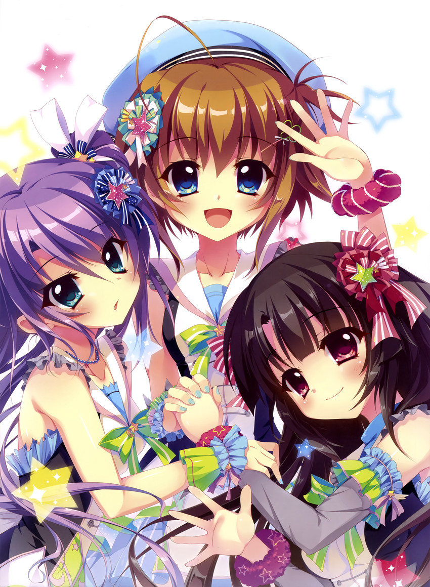 shikimiya mana, tsukisaka sayu, and ichikishima mizuha (re:stage!) drawn by izumi_tsubasu