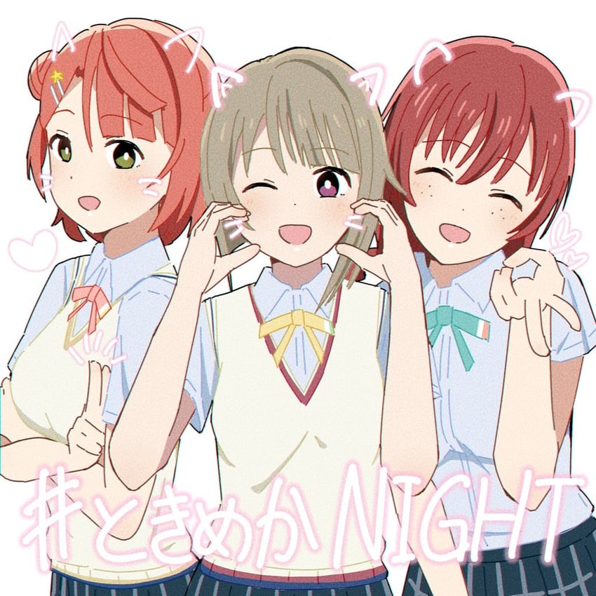 uehara ayumu, nakasu kasumi, and emma verde (love live! and 1 more) drawn by yozorapi